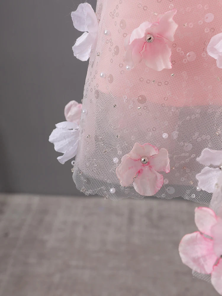 Women Three-dimensional Flower Rhinestones Mini Strapless Dress New Sleeveless Fashion Tide Spring Autumn 2025 CPG2978