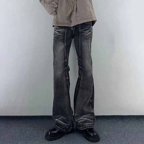 Load image into Gallery viewer, Hip Hop Men's Wear Denim Pant Boot Cut New Trendy Wide Leg Jeans Summer Personalized Bottoms 2025 American Tide 9W1423
