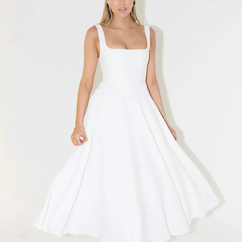 Load image into Gallery viewer, Elegant Sleeveless Bodycon Women Long Dress 2024 Fall Solid Color Square Neck Sexy Party Club Evening Dress Slim Vestido
