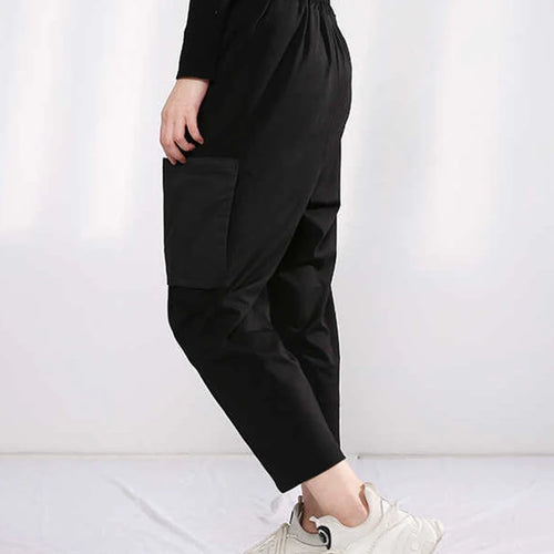 Load image into Gallery viewer, High Elastic Waist Pocket Leisure Long Black  Harem Trousers New Loose Fit Pants Women Fashion Spring Autumn 2025 1Y48701
