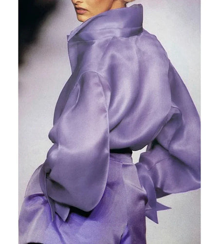 Women's Luxury Blouse Shirts Fall Clothes 2024 Woman False Two Split-Joint Lapel Autumn Evening Party Romantic Tops