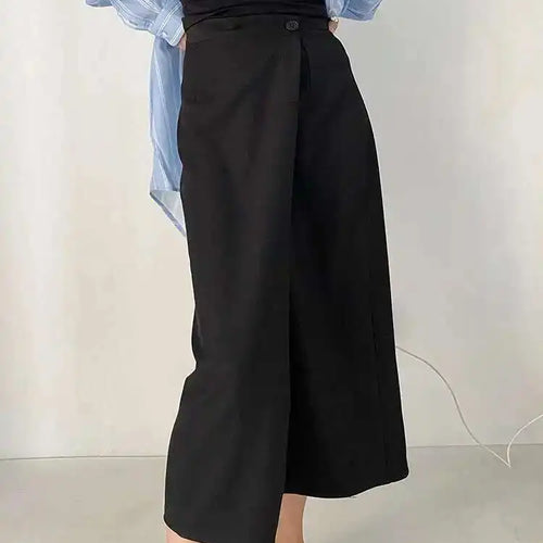 Load image into Gallery viewer, High Waist Black Irregular Spliced Long Elegant Half-body Skirt Women Fashion Tide New Spring Autumn 2025 1DF1470

