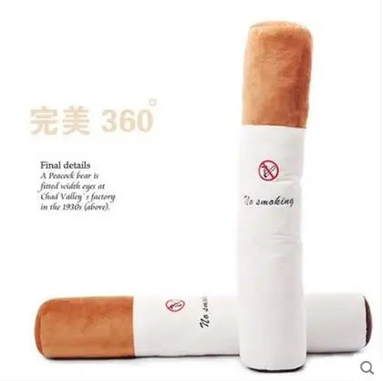 1pc 30cm Smoking Cylindrical Sleeping Cigarette Pillow Boyfriend Birthday Gift Plush Toys,Free Shipping