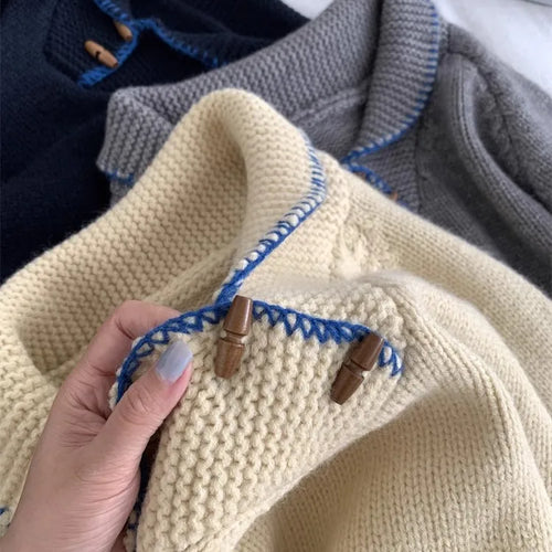 Load image into Gallery viewer, Korean Fashion 2024 New Solid Versatile Short Crochet Knitted Sweater Women Autumn Winter Long Sleeve Pullover Tops Streetwear
