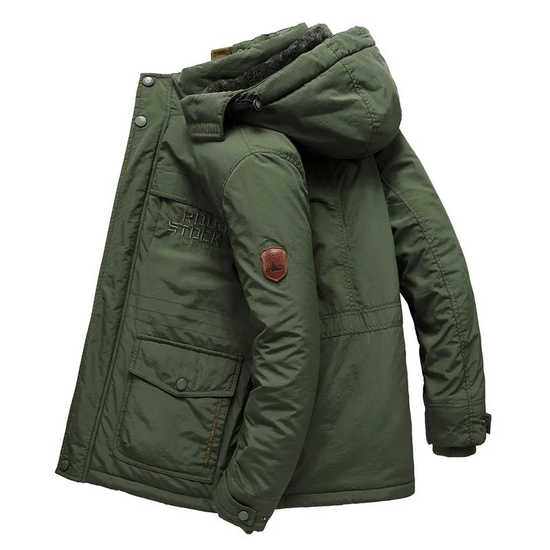 Male fleece winter Thicken Warm Parkas Men Plus Size 5XL 6XL Hooded Military Winter Jacket Men Parka hombre Outwear Coat parkas
