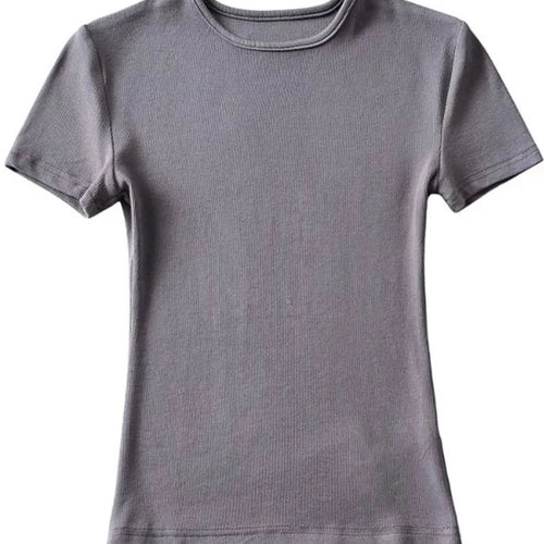 Load image into Gallery viewer, Casual Summer Woman Skinny Fit T-shirt Tight Short-Sleeve O-neck Tee Basic Solid Crop Tops T Shirt
