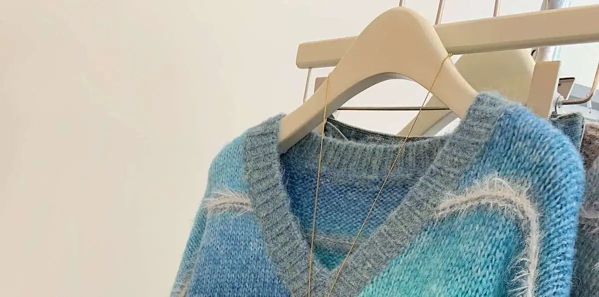 Autumn Winter Women's 2024 Rainbow Striped Pullover Knitwear Sweater Korean Fashion Ladies V Neck Long Sleeved Loose Tops Trendy