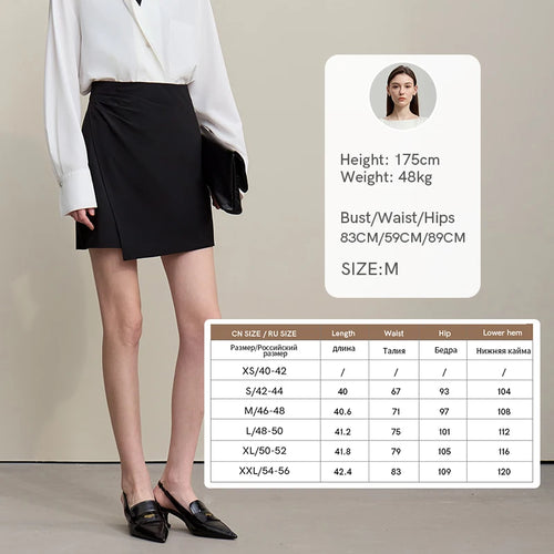 Load image into Gallery viewer, Mini Skirt 2026 Spring New Asymmetrical Pleated Short A-Line Skirt Commuter Solid Color Versatile Women's Clothing 12611004
