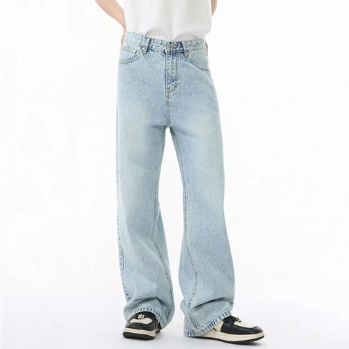 Load image into Gallery viewer, Men&#39;s Jeans Korean New Fashion Washed Style Solid Color Male Trousers Straight Wide Leg Simple Casual Bottoms 2025 9W1681
