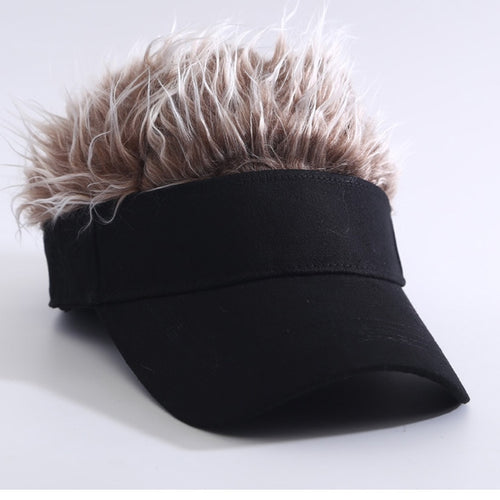 Load image into Gallery viewer, Men Women Casual Concise Sun Shade Adjustable Sun Visor Baseball Cap With Spiky Hairs Wig Baseball Hat With Spiked Wigs
