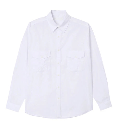 Big Pcoket Deisgn Men's Shirts Turn-down Collar Single Breasted Solid Color Casual Tops Long Sleeved Male Shirt New 9W1224