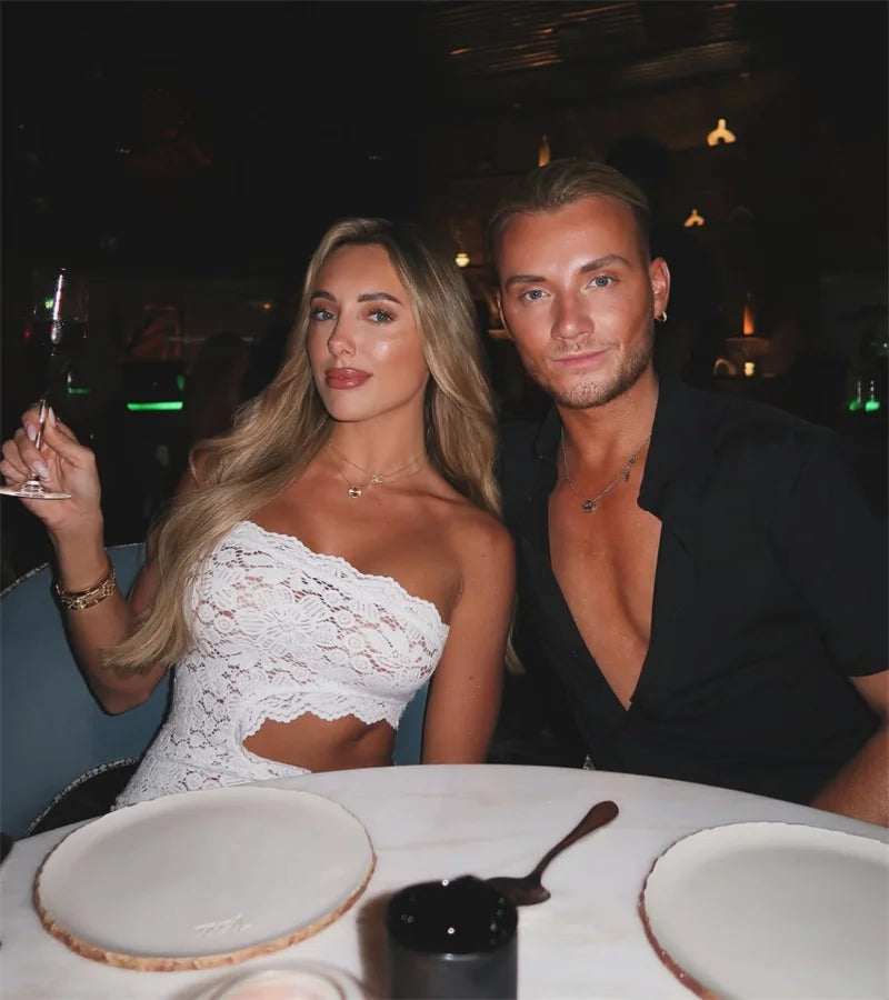 Off-shoulder Backless Sexy Maxi Dress Women Lace Strapless Sleeveless Hollow Out Skinny Club Party Long Dress Elegant