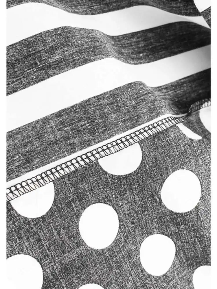 Women Black Dot Printed Big Size Pocket Strap Dress New Square Collar Sleeveless Fashion Tide Spring Autumn 2025 1DH6187