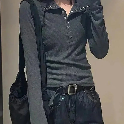 Load image into Gallery viewer, Women&#39;s Y2K Knitted Sweater Long Sleeve Slim Fit Pullover Top for Autumn Winter Versatile Bottoming Layer All Match Design
