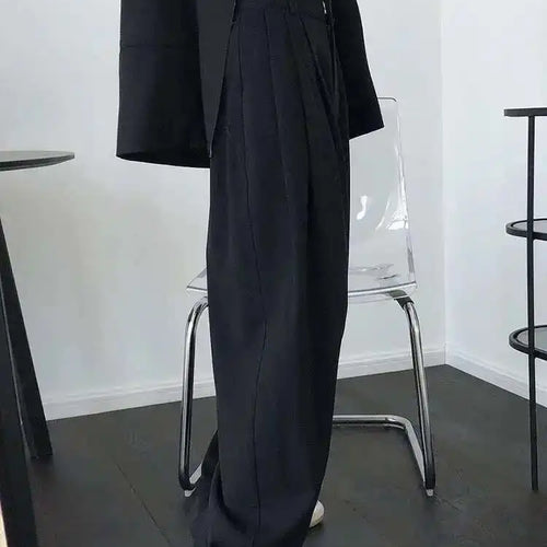Load image into Gallery viewer, High Waist Black Pleated Casual Wide Leg Pants New Loose Fit Trousers Women Fashion Tide Spring Autumn 2025 1DF4432
