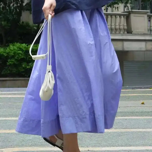 Load image into Gallery viewer, High Waist Purple Coffee Pleated Pocket Casual A-line Half-body Skirt Women Fashion Tide New Spring Autumn 2025 1DH5613
