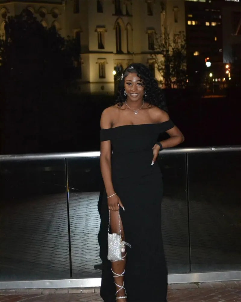 Elegant Off-shoulder High Split Maxi Dress Women Fashion Strapless Sleeveless Backless Bodycon Club Party Sexy Dress
