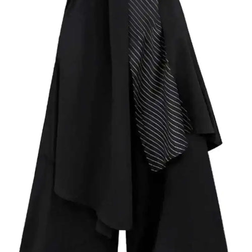 Load image into Gallery viewer, High Elastic Waist Black Striped Irregular Wide Leg Pants New Loose Fit Trousers Women Fashion Spring Autumn 2025 1DF7892
