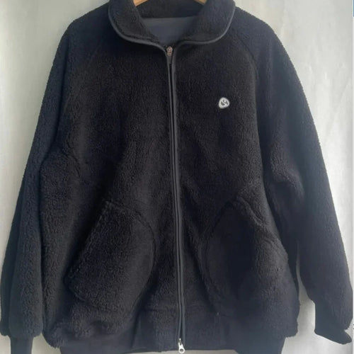 Load image into Gallery viewer, Lamb Wool Zipper Turndown Collar Coat Women Fall Winter Clothing Casual Pockets Vintage Outwear Fashion Y2k Jacket Ropa Mujer
