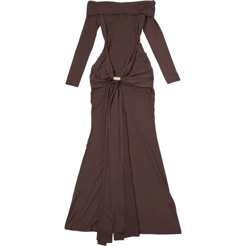 Load image into Gallery viewer, Off-shoulder Long Sleeve Sexy Maxi Dress For Women Fashion Strapless Backless Draped Bodycon Club Party Long Dress
