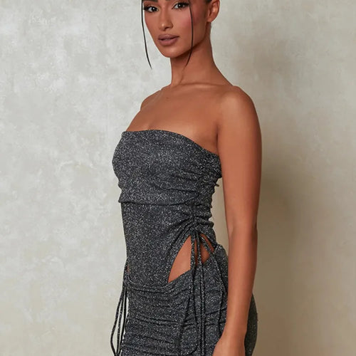 Load image into Gallery viewer, Spring Fashion Sexy Wrap Hip Skirt Two Piece Set Women Drawstring Lace Set Slim Skirt Tight Party Nightclub Set
