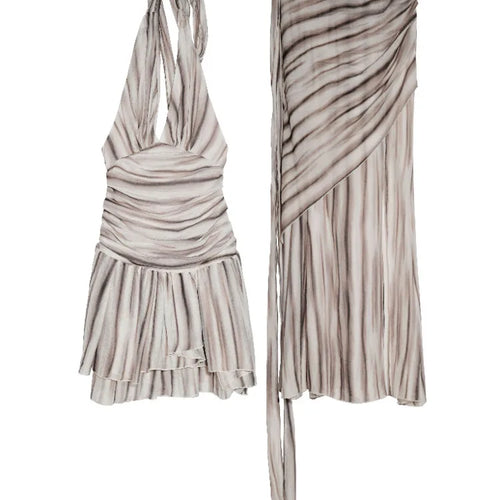 Load image into Gallery viewer, Brown Tank Top Bandage Thin Skirt Two Pieces Suit New Halter Sleeveless Women Fashion Tide Spring Summer 2025 1DJ0680
