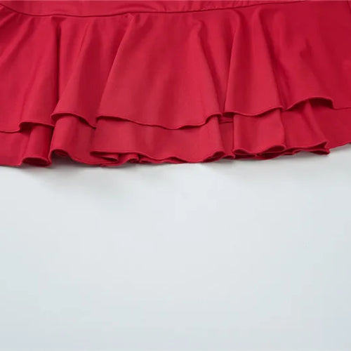 Load image into Gallery viewer, Sexy Women Dress Sets Rose Strapless Crop Tops And Mini Skirt Sets Female Elegant Ruffled Club Party Two Piece Sets
