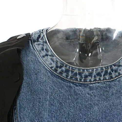Load image into Gallery viewer, Women Blue Denim Button Many Ways Wear Dress New Round Neck Long Sleeve Loose Fit Fashion Tide Spring Autumn 2025 17A8518
