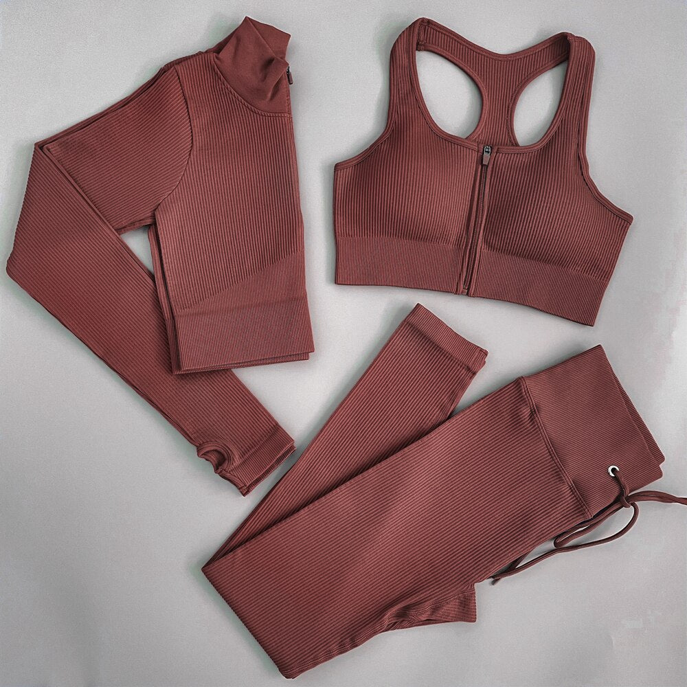 2/3/5Pcs Yoga Set Fitness Shorts Women Outfits Crop Top Long Sleeve Activewear Sports Leggings Gym Set Workout Clothes For Women
