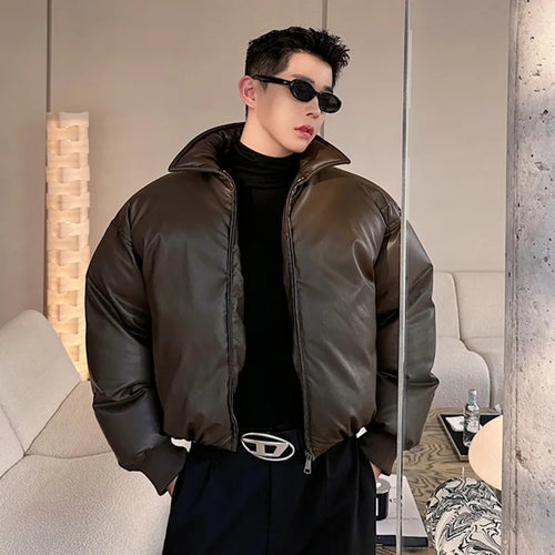 Load image into Gallery viewer, Winter Men&#39;s Cotton Padded Coat Wear Rib Cuff Zipper Loose New Fashion Male Solid Color 2024 Korean Style Trend 9C3395
