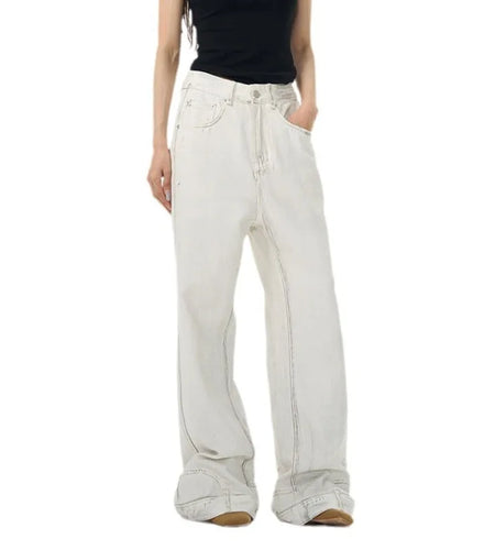 Male Jeans American Loose Straight Tie Dye Dirty Design Men Inverted Denim Pants Personality Trendy Trousers Spring 9W1412