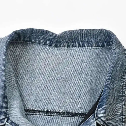 Load image into Gallery viewer, Loose Fit Blue Denim Burr Big Size Casual Jacket New Lapel Long Sleeve Women Coat Fashion Tide Spring Autumn 2025 CP2143
