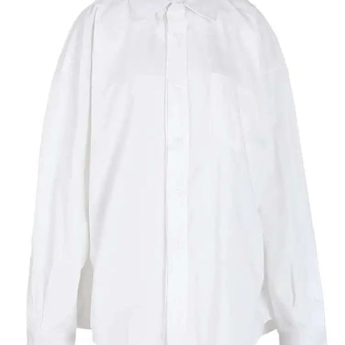 Load image into Gallery viewer, Women White Brief Shaped Big Size Casual Blouse New Lapel Long Sleeve Shirt Fashion Tide Spring Autumn 2025 CPG1165
