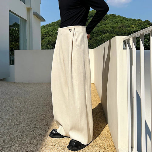 Load image into Gallery viewer, Autumn Winter Baggy Suit Pant Trend Men&#39;s Korean Style Casual Versatile Thick Niche Design Fashion Wide Leg Trousers 9C2578
