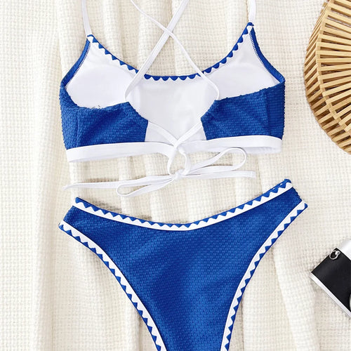 Load image into Gallery viewer, Sexy Bandeau Bikini Set 2024 Bandage Swimsuit Women Swimwear Push Up Brazilian Bathing Suit
