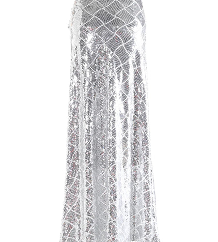 High Waist Black Sequins Shining Floor-Length Elegant Half-body Skirt Women Fashion Tide New Spring Autumn 2025  1DJ0272