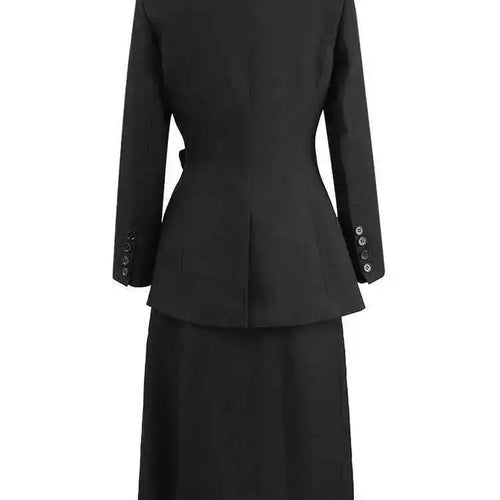 Load image into Gallery viewer, Black Blazer Slit Half-body Skirt Two Pieces Suit New Lapel Long Sleeve Women Fashion Tide Spring Autumn 2025 CPDB080
