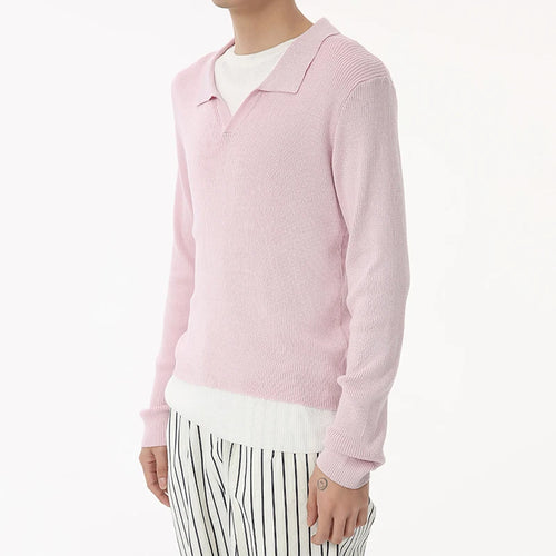 Load image into Gallery viewer, Korean Design Men&#39;s Knits Fake Two-piece Round Collar Contrast Color Casual Male Sweater Stylish Simple Autumn 9C6936
