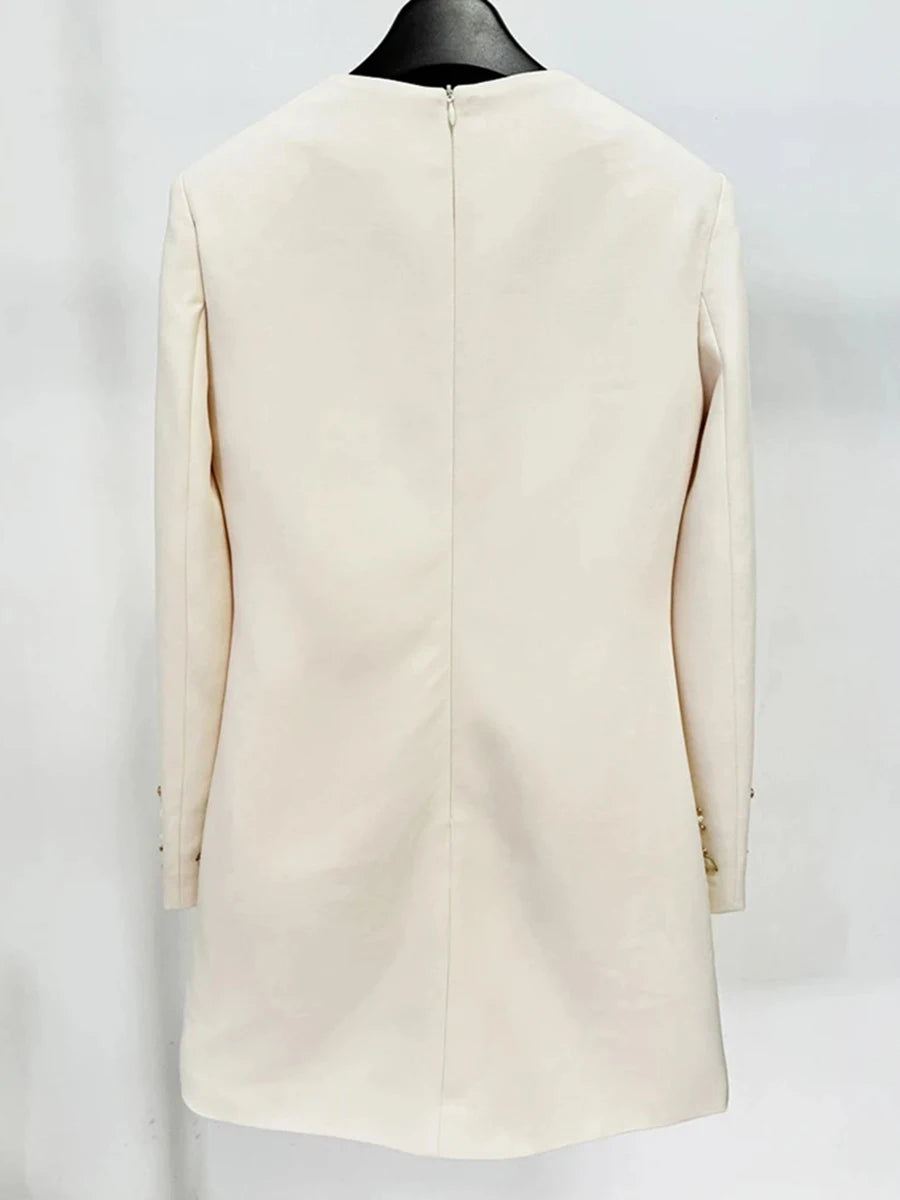 Solid Spliced Diamonds Slimming Dresses For Women O Neck Long Sleeve High Waist Temperament Dress Female Fashion