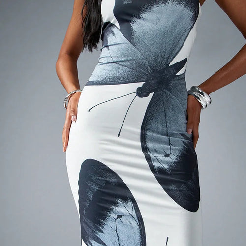 Load image into Gallery viewer, Off-shoulder Print Sexy Maxi Dress Women Summer New Strapless Sleeveless Backless High Waist Beach Holiday Long Dress
