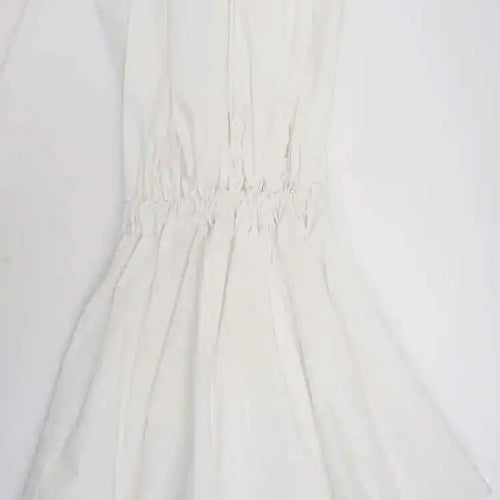 Load image into Gallery viewer, Women White Big Size Elegant Shirt Dress New Stand Collar Long Flare Sleeve Fashion Tide Spring Autumn 2025 CPDB216
