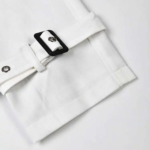 Load image into Gallery viewer, Women Black Color-block Big Size Trench New Lapel Long Sleeve Loose Fit Windbreaker Fashion Spring Autumn 2025 1DF328401
