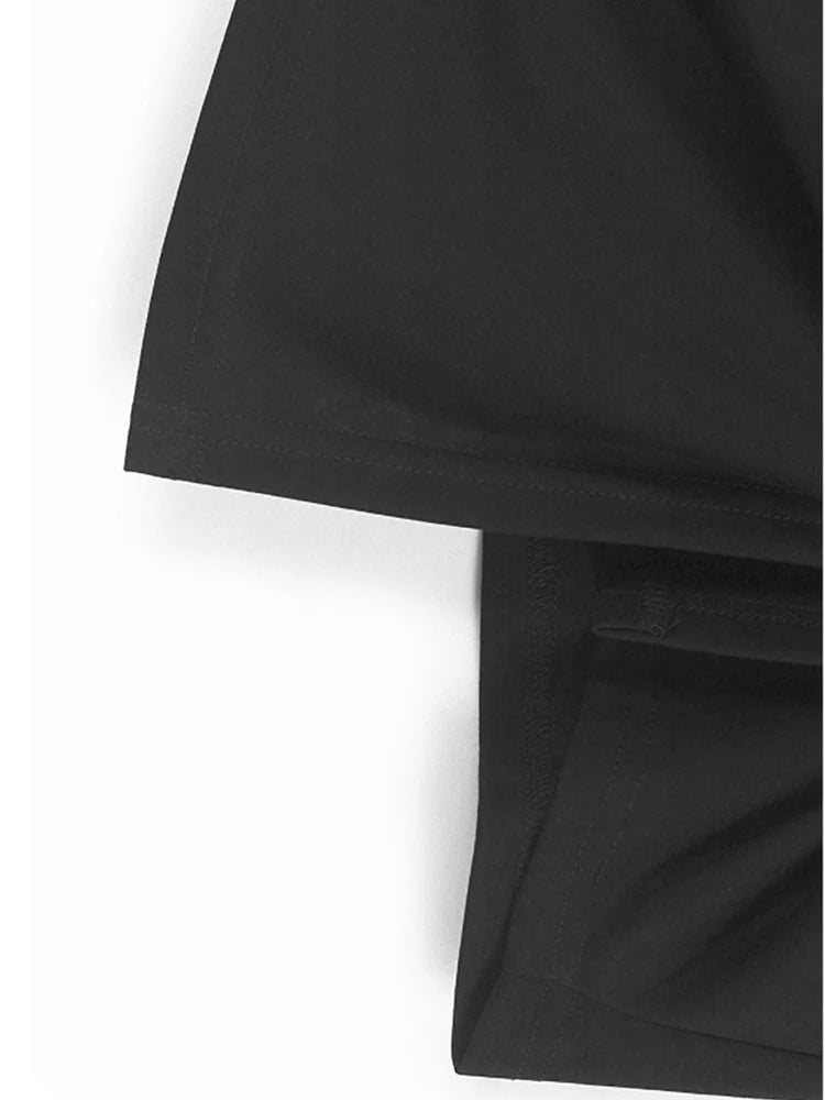 Women Black Irregular Knot Big Size Casual T-shirt New Round Neck Short Sleeve Fashion Tide Spring Summer 2025 1DJ1228