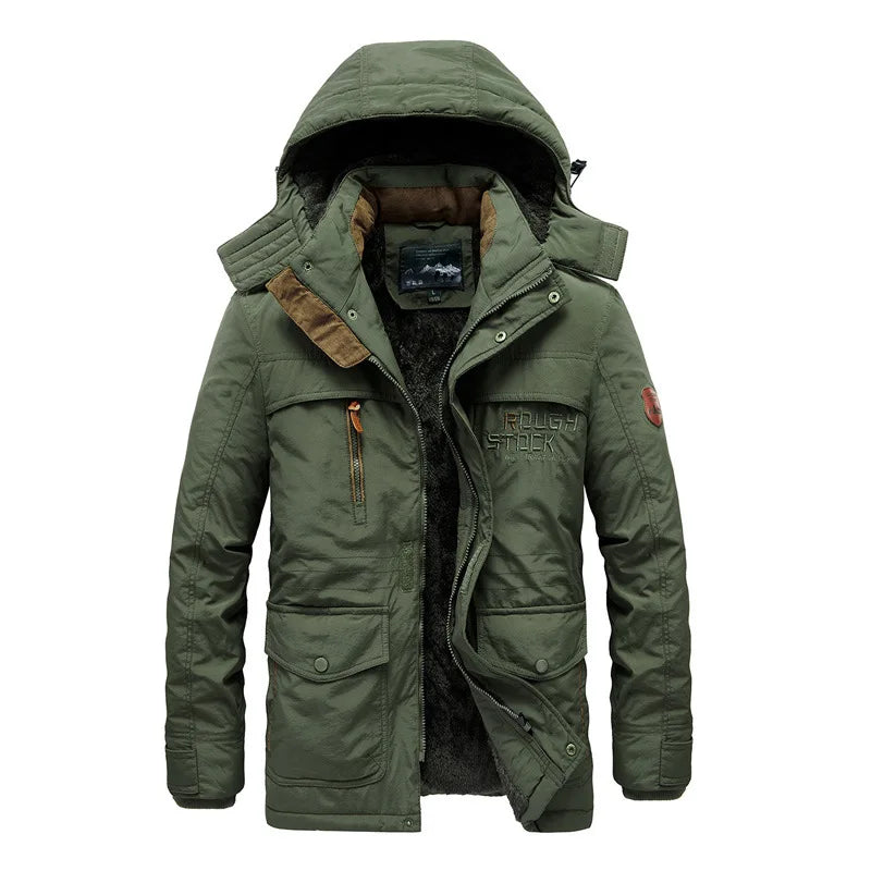 Male fleece winter Thicken Warm Parkas Men Plus Size 5XL 6XL Hooded Military Winter Jacket Men Parka hombre Outwear Coat parkas