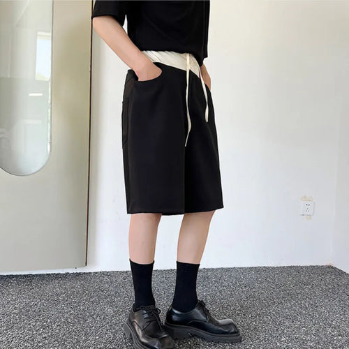 Load image into Gallery viewer, Summer Personality Splicing Trendy Shorts Men&#39;s Fashion Casual Versatile Straight Knee Lenght Short Pants 9A8875
