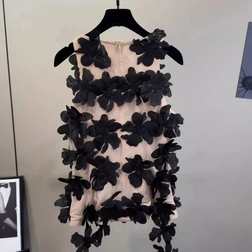 Load image into Gallery viewer, Hit Color Spliced Appliques Slimming Vests For Women O Neck Sleeveless Tunic Temperament Vest Female Fashion New
