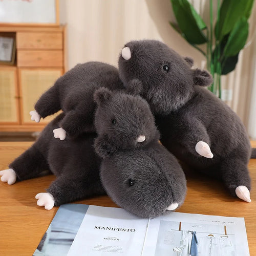 Load image into Gallery viewer, 35/50/70cm Simulation Big Black Mouse Plush Toys Funny Lying Rat Pillow Stuffed Animal Dolls Interesting Room Decor Gift
