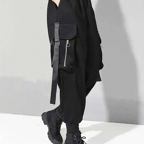 Load image into Gallery viewer, High Elastic Waist Black Pockets Zipper Harem Pants New Loose Fit Trousers Women Fashion Tide Spring Autumn 2025 1DF4688
