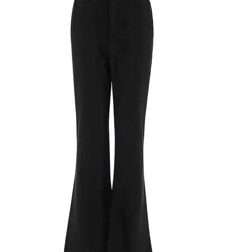 High Elastic Waist Black Ruffles Spliced Long Wide Leg Pants New Trousers Women Fashion Tide Spring Autumn 2025  CPG2133
