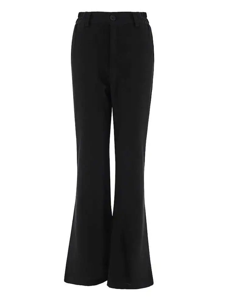 High Elastic Waist Black Ruffles Spliced Long Wide Leg Pants New Trousers Women Fashion Tide Spring Autumn 2025  CPG2133
